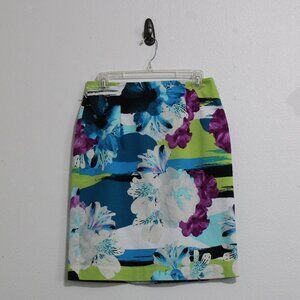 Worthington Floral Abstract Print Pencil Skirt - Size 10